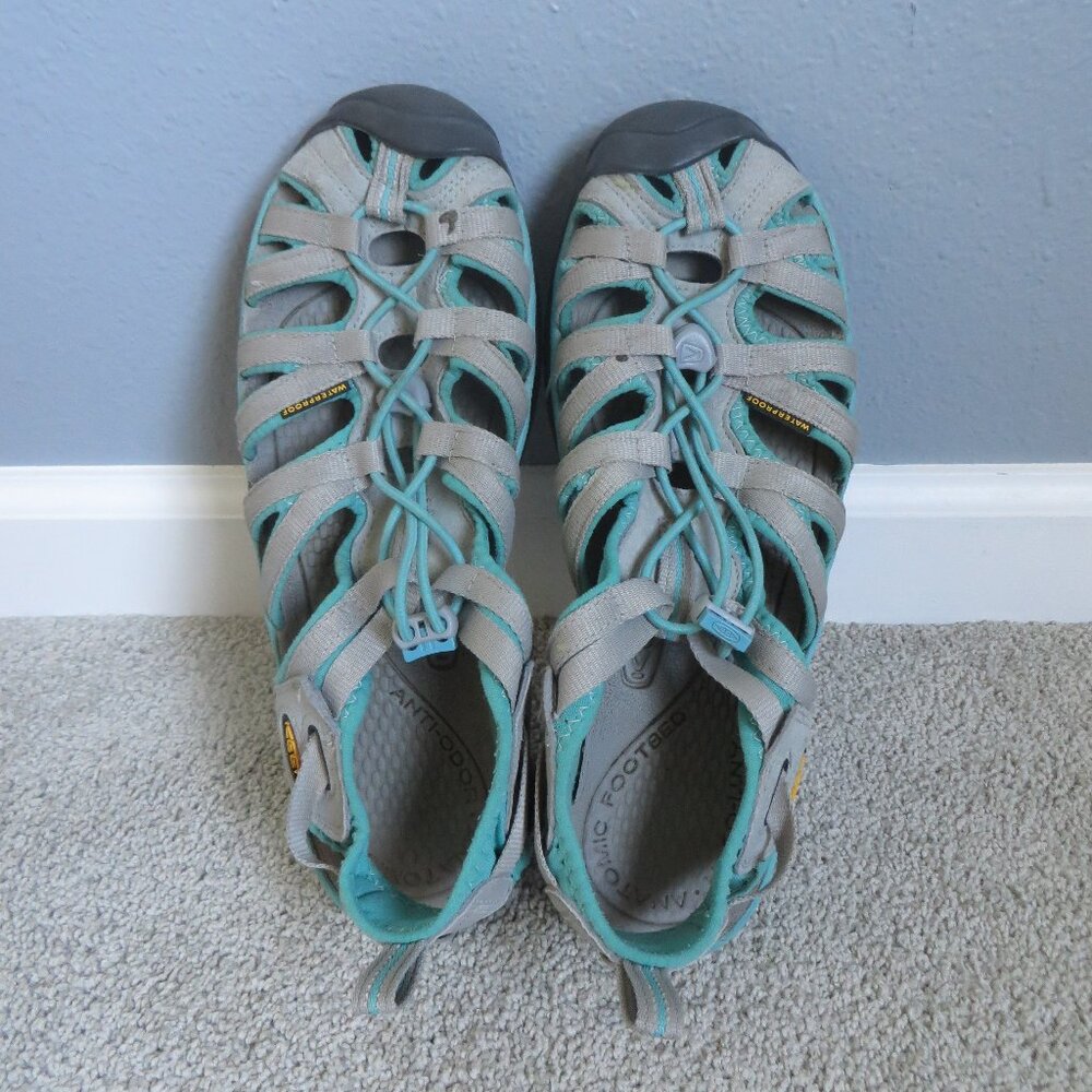 Keen Whisper Womens Waterproof Sandals Size 9.5 Gray/Peacock Green(or teal?) - Picture 5 of 11